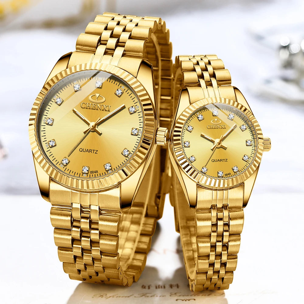 Fashion Luxury Women Watch Gold Quartz