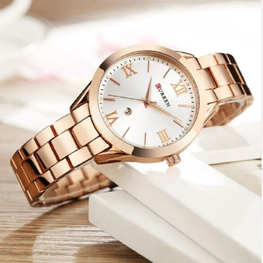 HENXI Fashion Luxury Men Women Watch Gold Blue Quartz Wrist Watch Stainless Steel Couples Clock Casual Waterproof Men's Watches