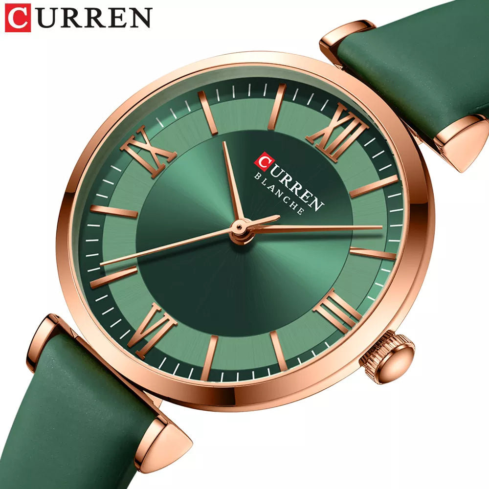 CURREN Watches Women's Quartz Leather Wristwatch