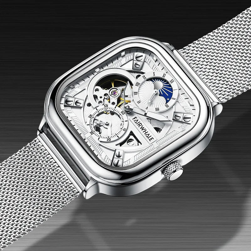 Latest Design Luxury Waterproof Gunmen's Automatic Watch Moon phase Premium Wristwatch Tourbillon Movement Watches