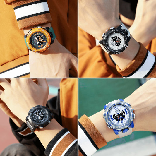 Sport Watches Men SMAEL Waterproof Analog Digital Quartz Wristwatches Male Fashion Stopwatch Alarm Clock 8058 Man Watch 2023 New