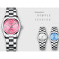Fashion Pink Dial Watches For Women