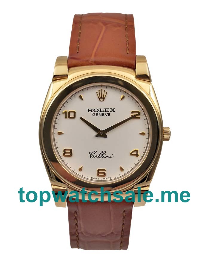 Replica Rolex Cellini 5330 UK - 36MM Gold Male Rolex Cellini Replica Watches - Watchestop.me