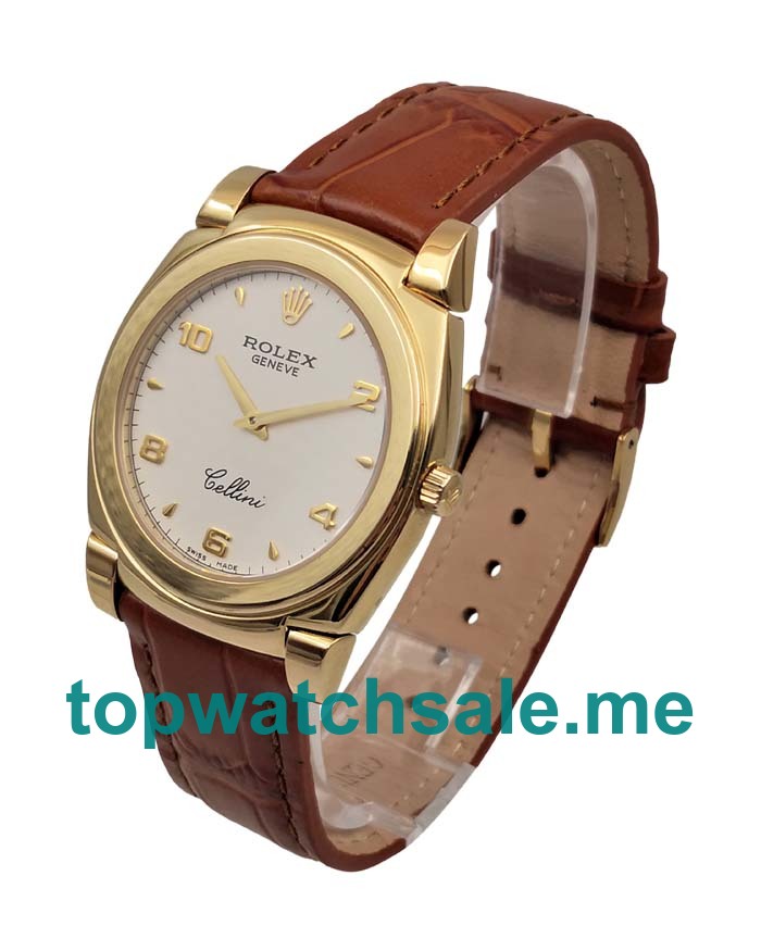 Replica Rolex Cellini 5330 UK - 36MM Gold Male Rolex Cellini Replica Watches - Blingwatches.co.uk