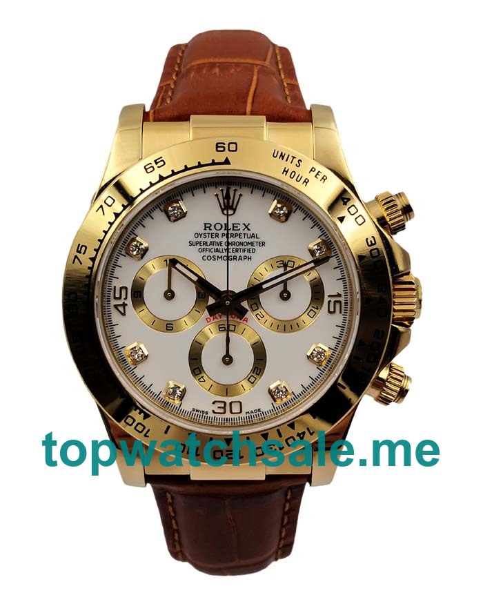 Replica Rolex Cosmograph Daytona 116508 JH UK - 40MM Yellow Gold Male Rolex Cosmograph Daytona Replica Watches - Watchestop.me