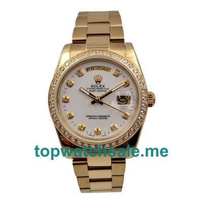 Replica Rolex Day-Date 18048 UK- 36MM Steel Gold Rolex Day-Date Replica Watches - Blingwatches.co.uk