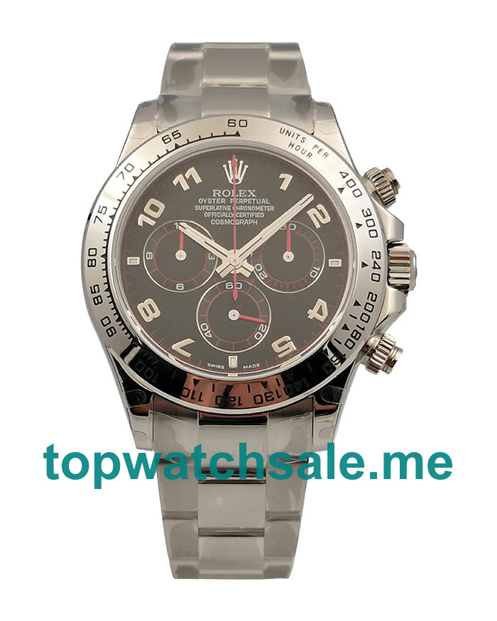 Replica Rolex Daytona 116509 UK - 40MM Steel Male Rolex Daytona Replica Watches - Blingwatches.co.uk
