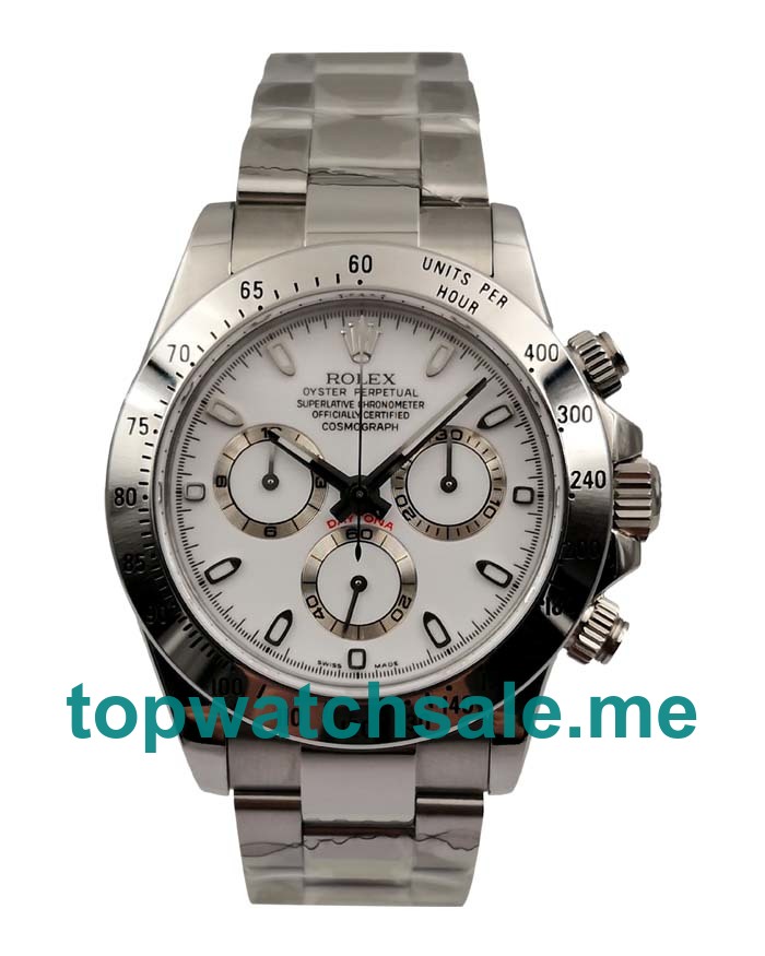 Replica Rolex Daytona 116520 UK - 40MM Steel Male Rolex Daytona Replica Watches - Blingwatches.co.uk