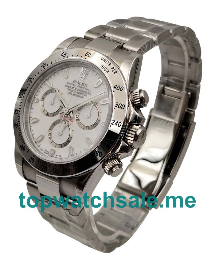 Replica Rolex Daytona 116520 UK - 40MM Steel Male Rolex Daytona Replica Watches - Blingwatches.co.uk