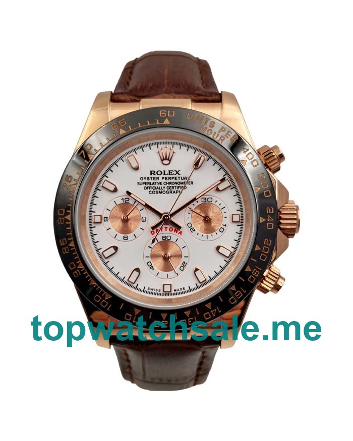 Replica Rolex Daytona 116515 LN UK - 40MM Rose Gold Male Rolex Daytona Replica Watches - Blingwatches.co.uk