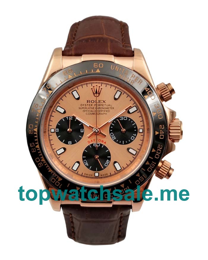 Replica Rolex Daytona 116515 LN UK - 40MM Rose Gold Male Rolex Daytona Replica Watches - Blingwatches.co.uk
