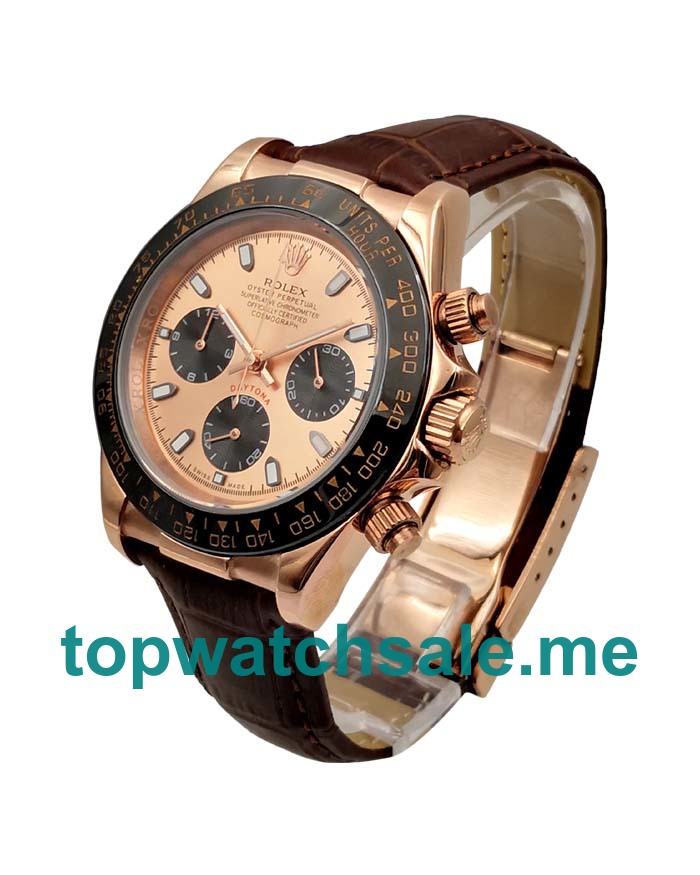 Replica Rolex Daytona 116515 LN UK - 40MM Rose Gold Male Rolex Daytona Replica Watches - Blingwatches.co.uk