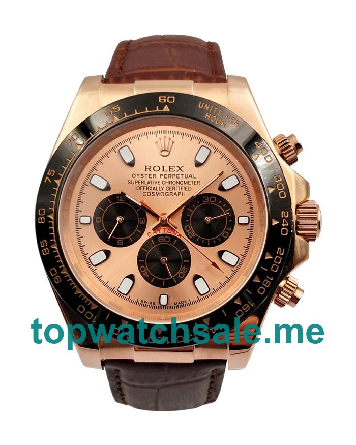 Replica Rolex Daytona 116515 LN UK - 40MM Rose Gold Male Rolex Daytona Replica Watches - Blingwatches.co.uk