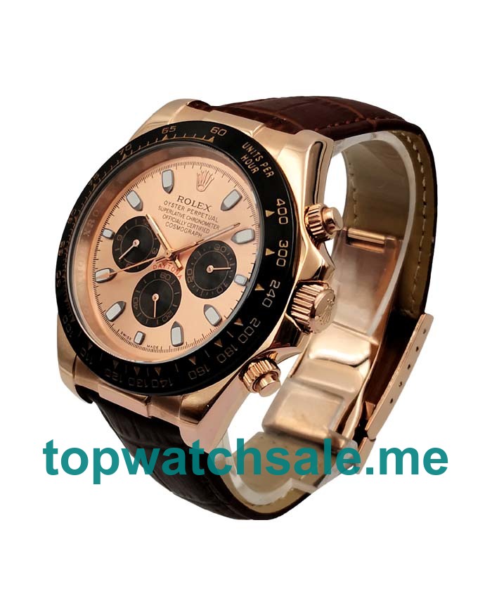 Replica Rolex Daytona 116515 LN UK - 40MM Rose Gold Male Rolex Daytona Replica Watches - Blingwatches.co.uk