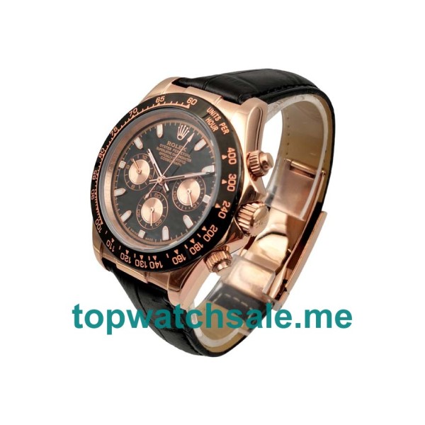 Replica Rolex Daytona 116515 LN UK - 40MM Rose Gold Male Rolex Daytona Replica Watches - Blingwatches.co.uk