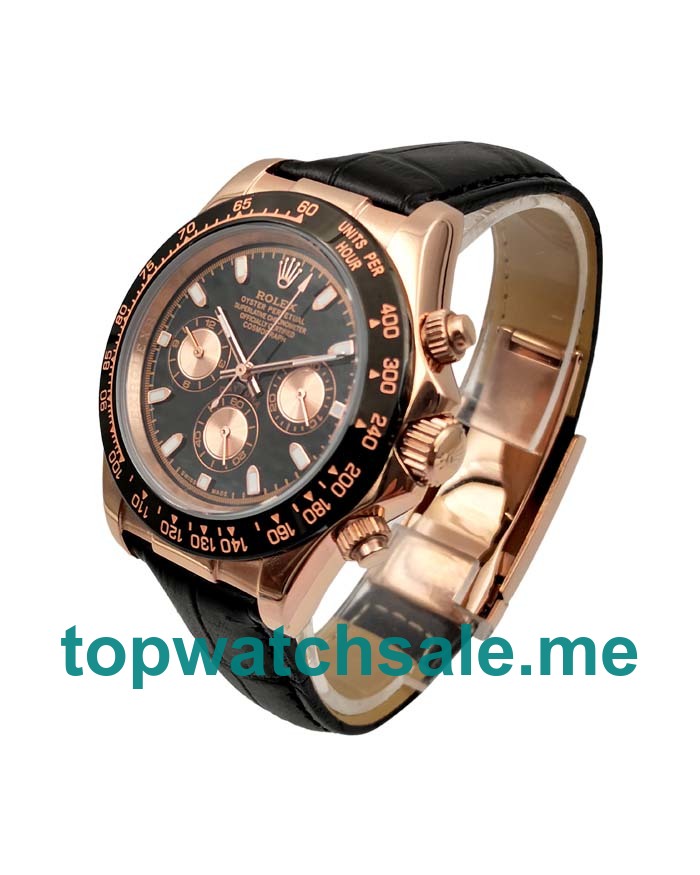 Replica Rolex Daytona 116515 LN UK - 40MM Rose Gold Male Rolex Daytona Replica Watches - Blingwatches.co.uk