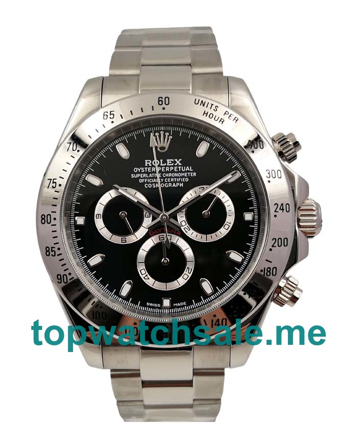 Replica Rolex Daytona 116520 UK- 42MM Steel Male Rolex Daytona Replica Watches - Blingwatches.co.uk