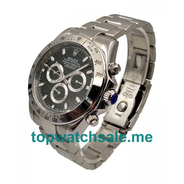 Replica Rolex Daytona 116520 UK- 42MM Steel Male Rolex Daytona Replica Watches - Blingwatches.co.uk