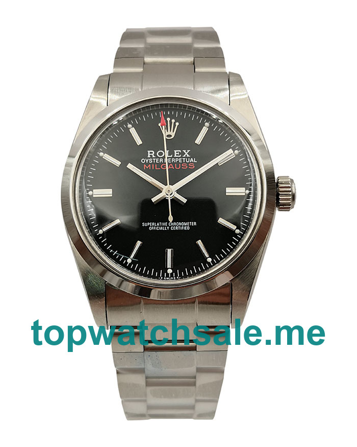 Replica Rolex Milgauss Ref.1019 UK - 36.5MM Steel Male Rolex Milgauss Replica Watches - Blingwatches.co.uk