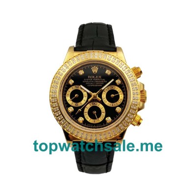 Replica Rolex Daytona 116508 UK- 36.5MM Gold Female Rolex Daytona Replica Watches - Blingwatches.co.uk