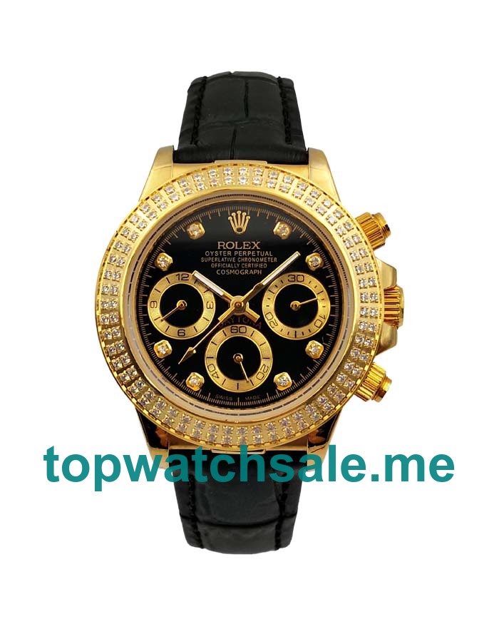 Replica Rolex Daytona 116508 UK- 36.5MM Gold Female Rolex Daytona Replica Watches - Blingwatches.co.uk