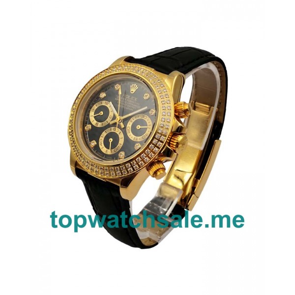 Replica Rolex Daytona 116508 UK- 36.5MM Gold Female Rolex Daytona Replica Watches - Blingwatches.co.uk
