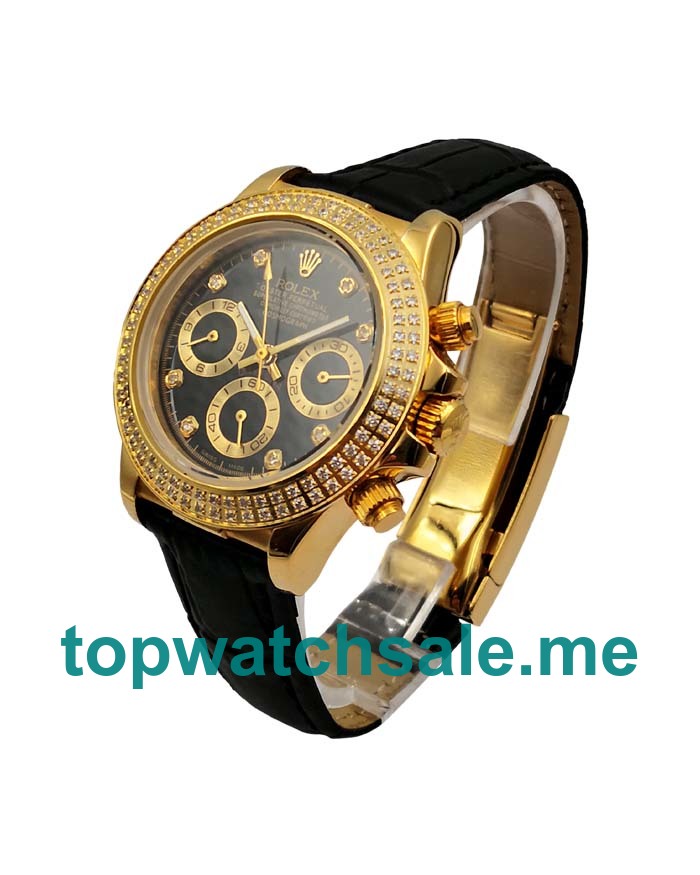 Replica Rolex Daytona 116508 UK- 36.5MM Gold Female Rolex Daytona Replica Watches - Blingwatches.co.uk