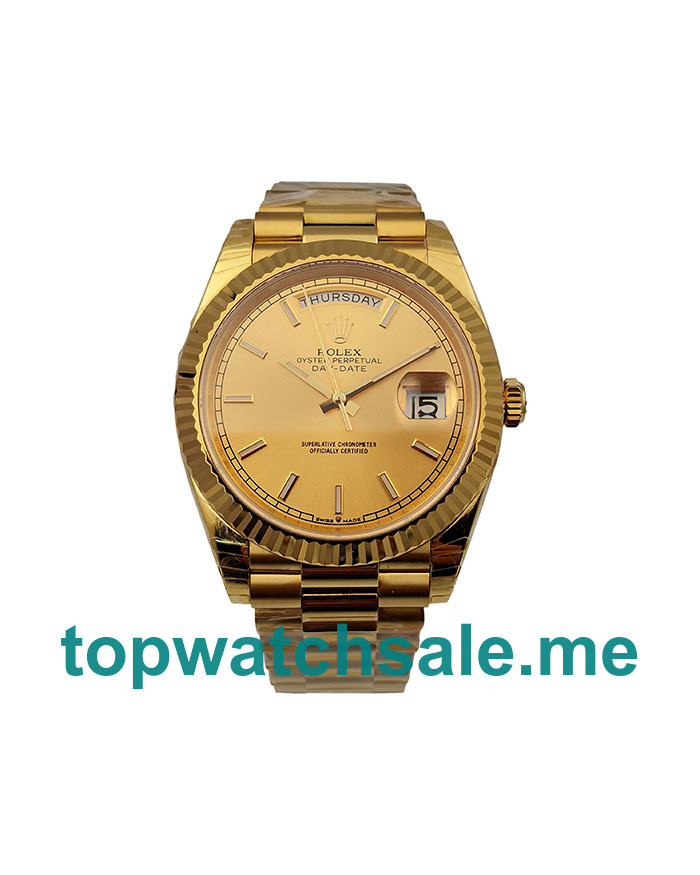 Replica Rolex Day-Date 228238 UK - 40MM Gold Male Rolex Day-Date Replica Watches - Blingwatches.co.uk