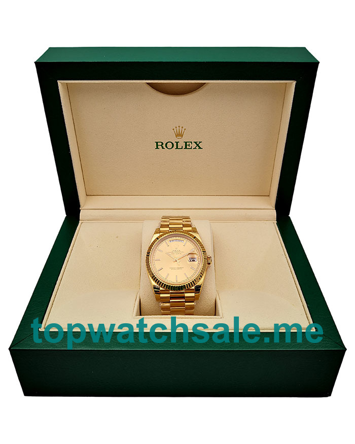 Replica Rolex Day-Date 228238 UK - 40MM Gold Male Rolex Day-Date Replica Watches - Blingwatches.co.uk