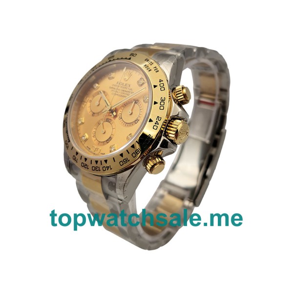 Replica Rolex Daytona 116503 UK - 40MM Steel & Gold Male Rolex Daytona Replica Watches - Blingwatches.co.uk