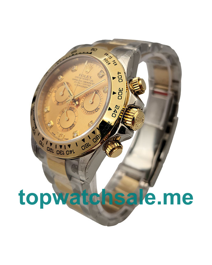 Replica Rolex Daytona 116503 UK - 40MM Steel & Gold Male Rolex Daytona Replica Watches - Blingwatches.co.uk