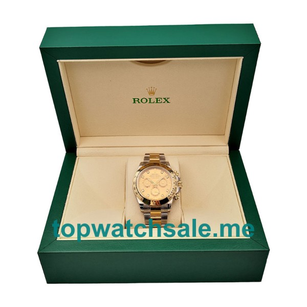 Replica Rolex Daytona 116503 UK - 40MM Steel & Gold Male Rolex Daytona Replica Watches - Blingwatches.co.uk