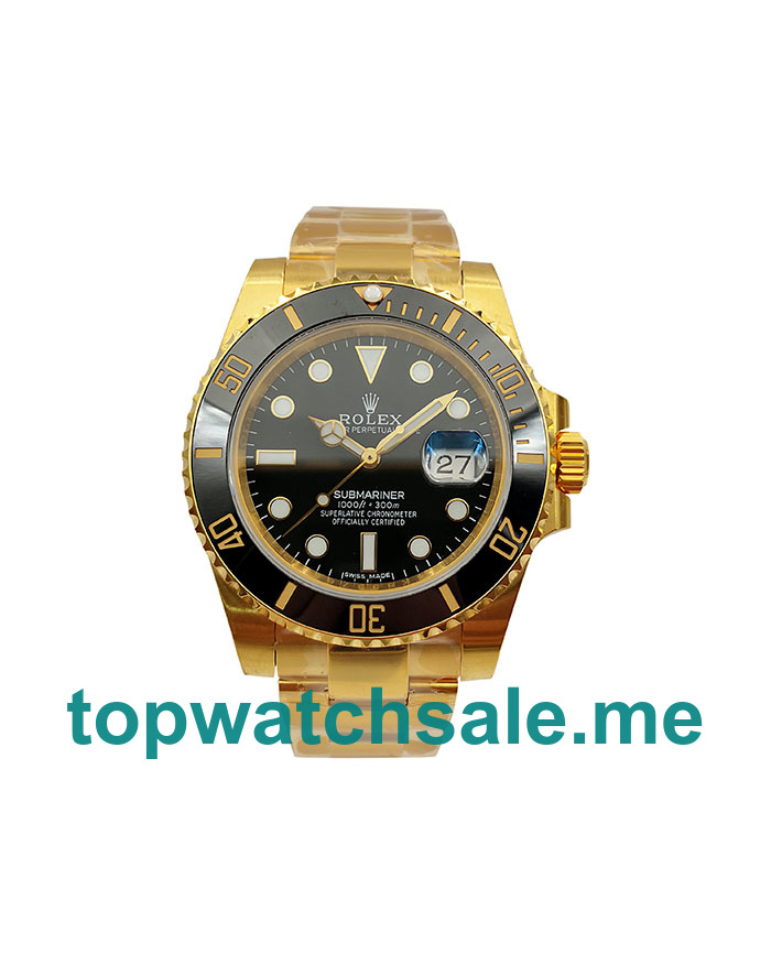 Replica Rolex Submariner 116618 LN UK - 40MM Gold Male Rolex Submariner Replica Watches - Blingwatches.co.uk