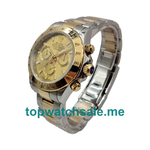 Replica Rolex Daytona 116523 UK - 40MM Steel Male Rolex Daytona Replica Watches - Watchestop.me