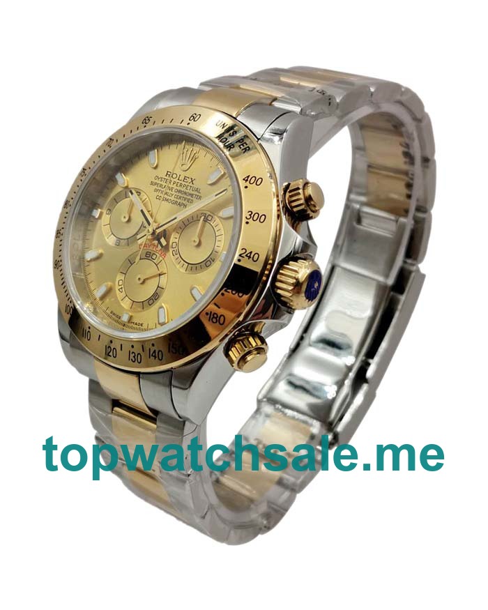 Replica Rolex Daytona 116523 UK - 40MM Steel Male Rolex Daytona Replica Watches - Watchestop.me