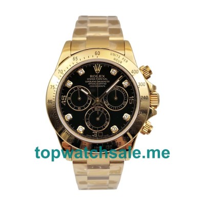 Replica Rolex Daytona 116528 UK - 40MM Gold Male Rolex Daytona Replica Watches - Blingwatches.co.uk