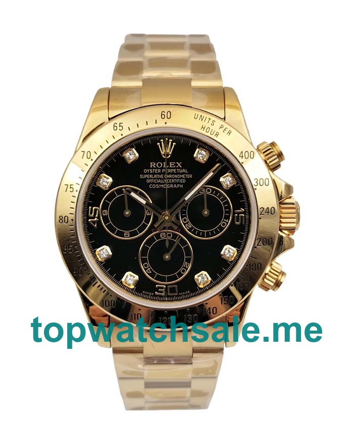 Replica Rolex Daytona 116528 UK - 40MM Gold Male Rolex Daytona Replica Watches - Blingwatches.co.uk
