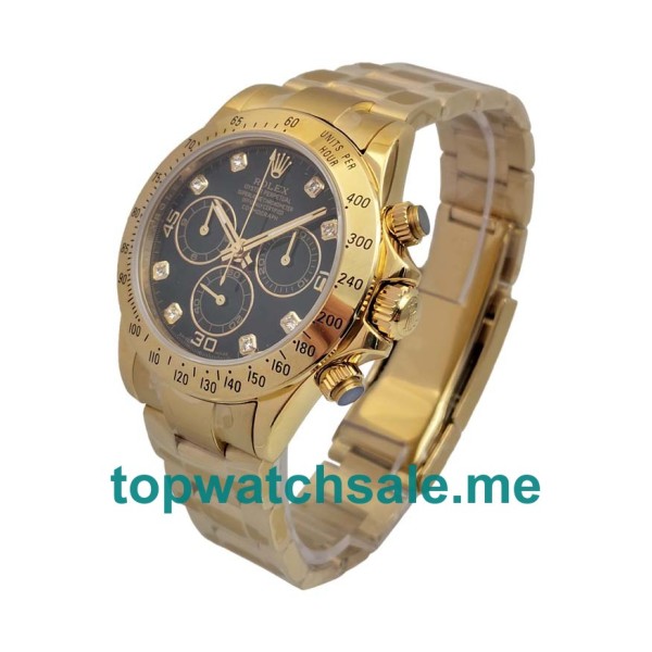 Replica Rolex Daytona 116528 UK - 40MM Gold Male Rolex Daytona Replica Watches - Blingwatches.co.uk