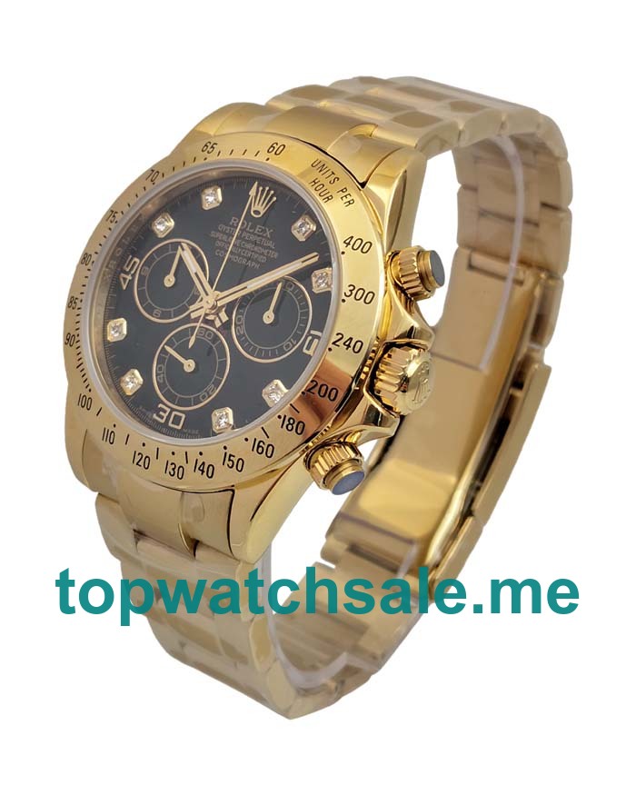 Replica Rolex Daytona 116528 UK - 40MM Gold Male Rolex Daytona Replica Watches - Blingwatches.co.uk