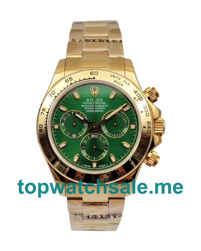 Replica Rolex Daytona 116508 UK - 40MM Gold Male Rolex Daytona Replica Watches - Blingwatches.co.uk