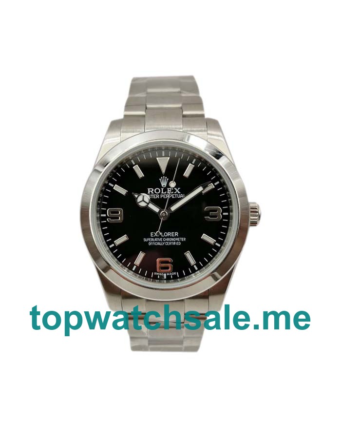 Replica Rolex Explorer 214270 UK - 39MM Steel Men Rolex Explorer Replica Watches - Blingwatches.co.uk
