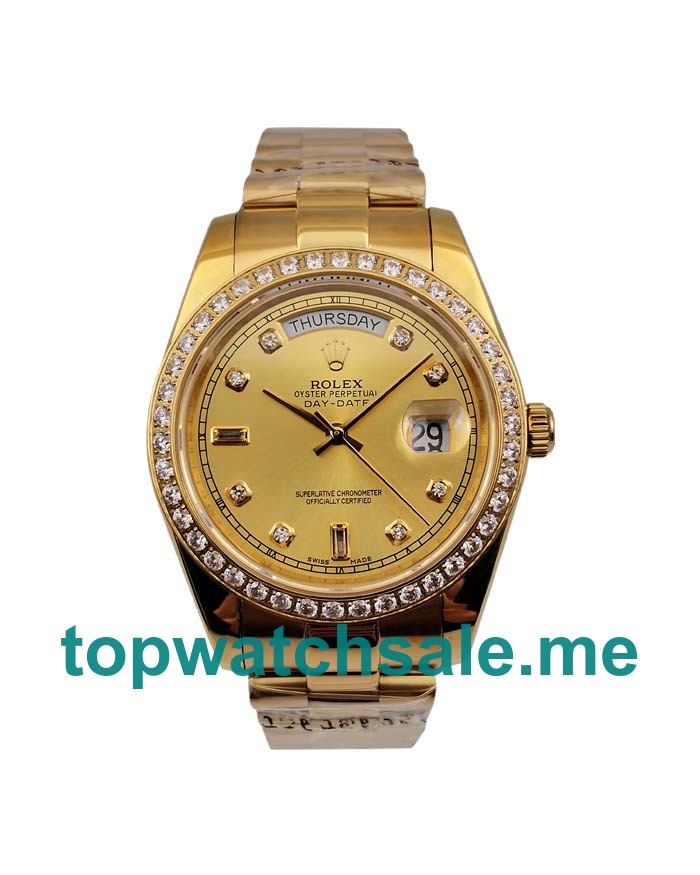 Replica Rolex Day-Date 118348 UK - 41MM Gold Male Rolex Day-Date Replica Watches - Blingwatches.co.uk