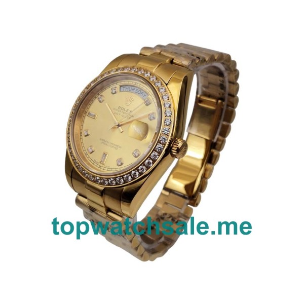 Replica Rolex Day-Date 118348 UK - 41MM Gold Male Rolex Day-Date Replica Watches - Blingwatches.co.uk