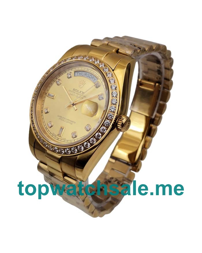 Replica Rolex Day-Date 118348 UK - 41MM Gold Male Rolex Day-Date Replica Watches - Blingwatches.co.uk