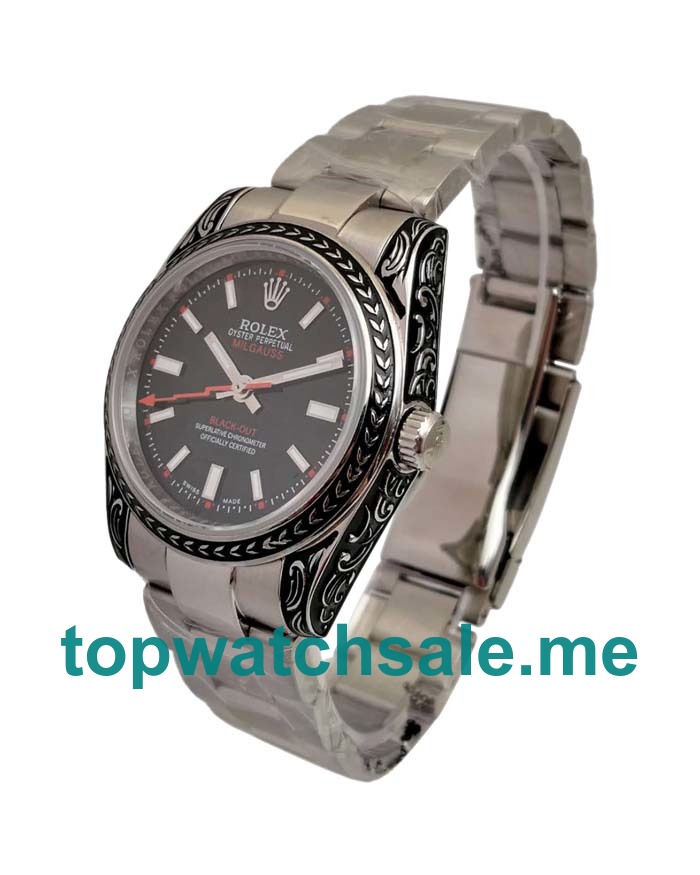 Replica Rolex Milgauss 116400 UK - 36MM Steel Male Rolex Milgauss Replica Watches - Blingwatches.co.uk