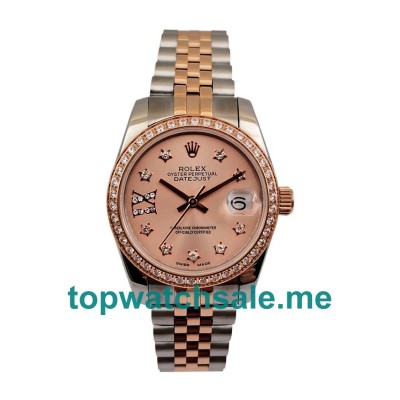 Replica Rolex Datejust 279381 UK - 31MM Steel & Rose Gold Female Rolex Datejust Replica Watches - Blingwatches.co.uk