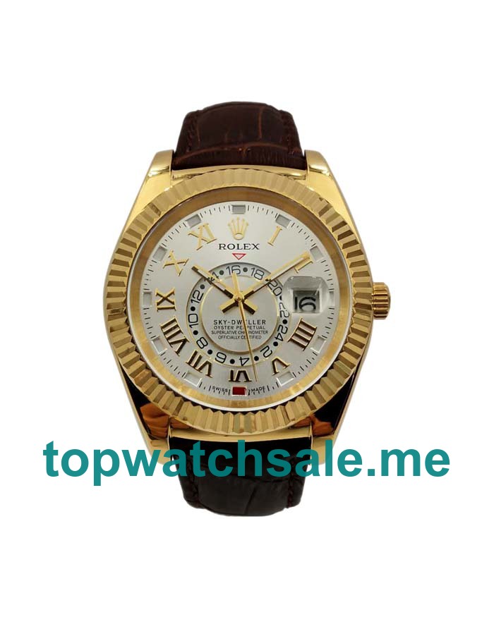 Replica Rolex Sky-Dweller 326138 UK - 40.5MM Gold Male Rolex Sky-Dweller Replica Watches - Blingwatches.co.uk