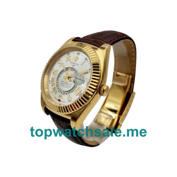 Replica Rolex Sky-Dweller 326138 UK - 40.5MM Gold Male Rolex Sky-Dweller Replica Watches - Blingwatches.co.uk