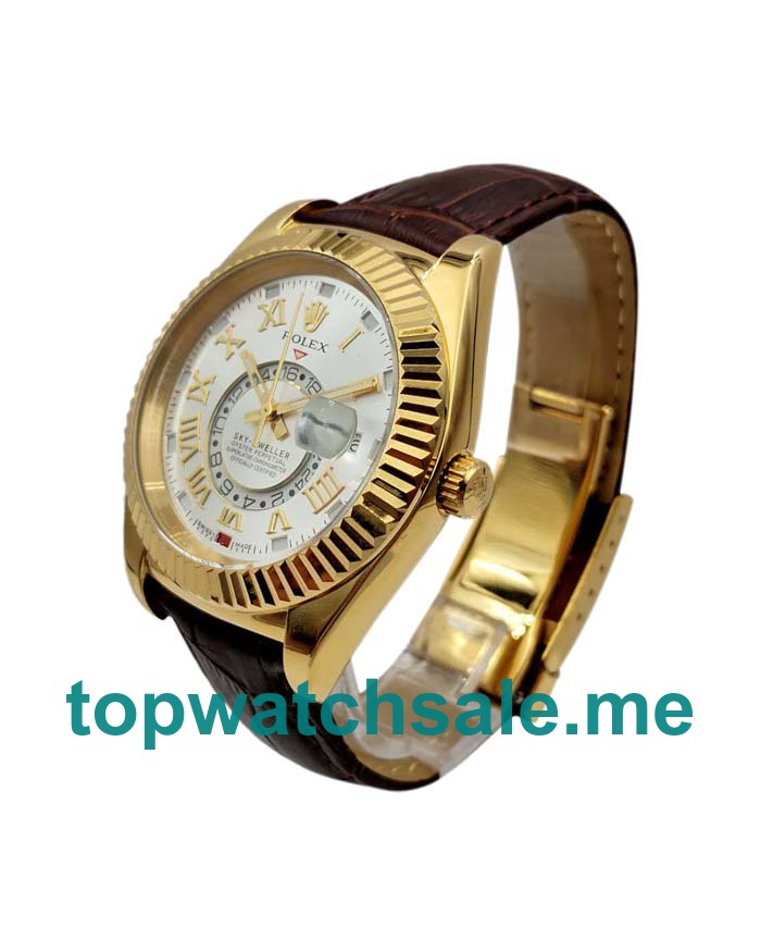 Replica Rolex Sky-Dweller 326138 UK - 40.5MM Gold Male Rolex Sky-Dweller Replica Watches - Blingwatches.co.uk
