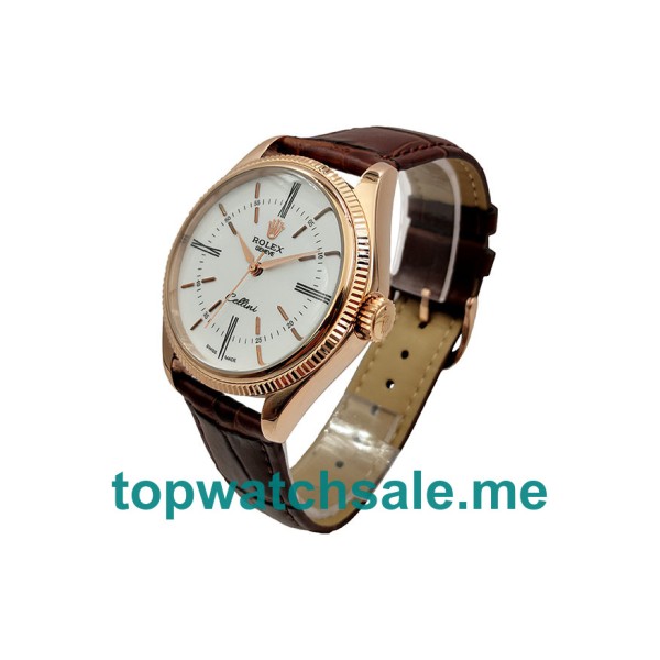Replica Rolex Cellini 50505 UK - 39MM Rose Gold Male Rolex Cellini Replica Watches - Blingwatches.co.uk